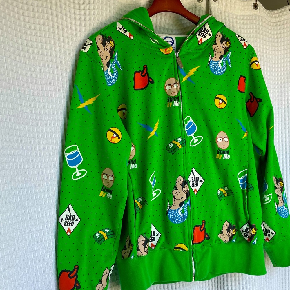 Devil Nut Lime Green Full Zip Up Hoodie
